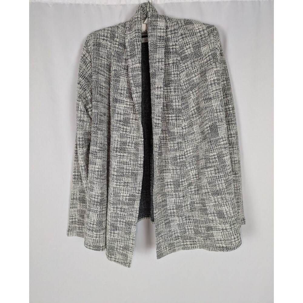 Van Heusen Marled Knit Open Front Shawl Collar Cardigan M Smart Tailored Cozy